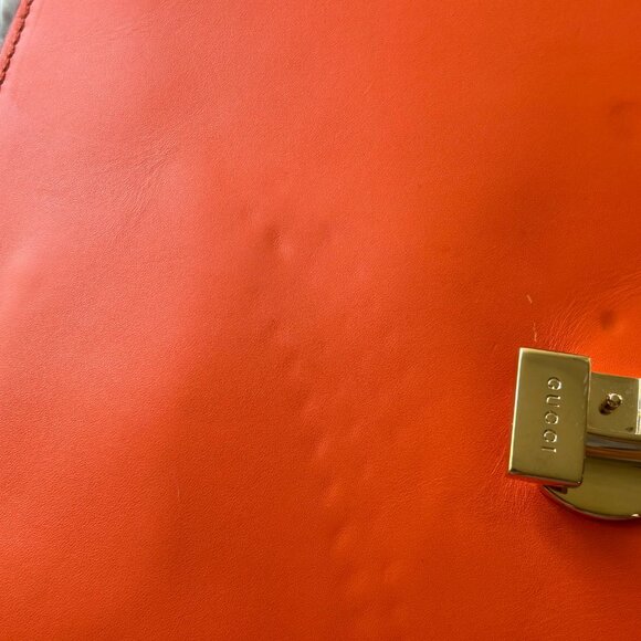 Gucci Leather Sylvie Web Orange Medium - Picture 14 of 16